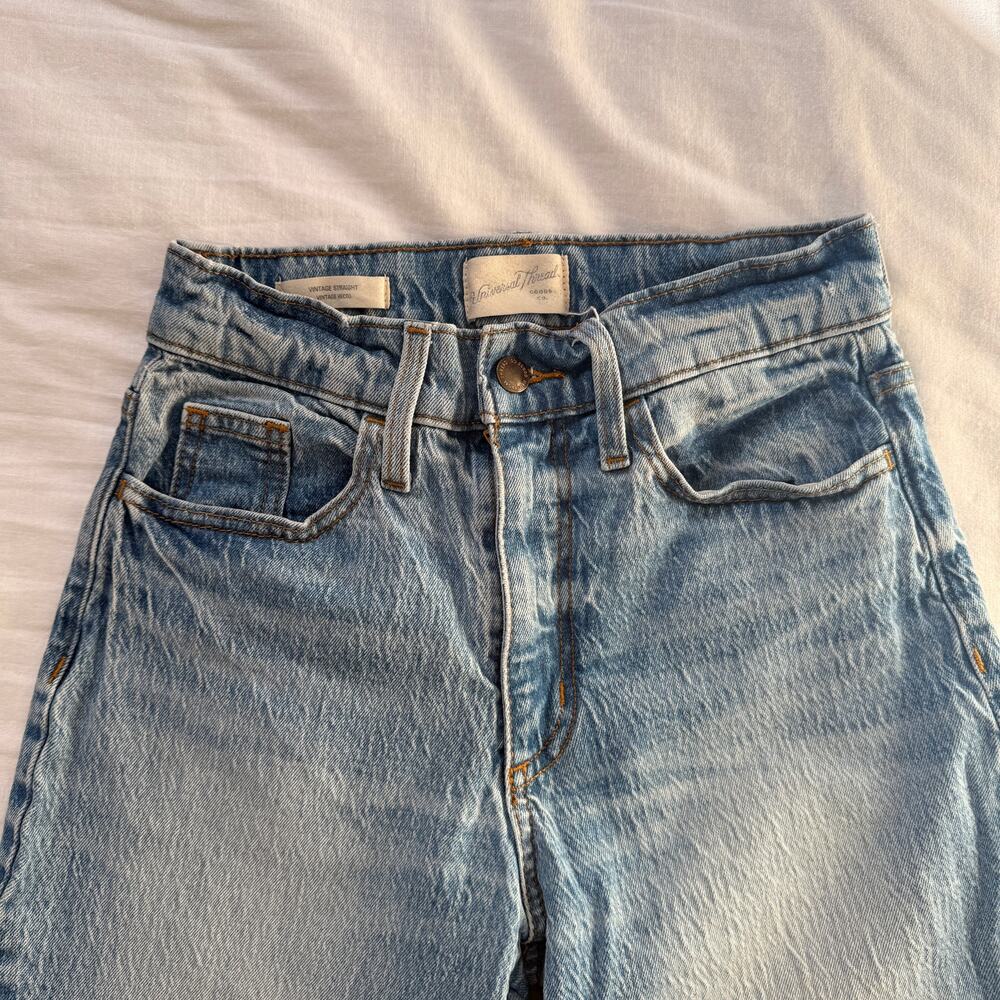 Universal Thread Vintage Straight Denim Blue Jeans - 00/24 - Picture 5 of 5
